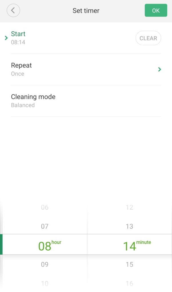 Xiaomi Mi Robot Scheduled Cleaning