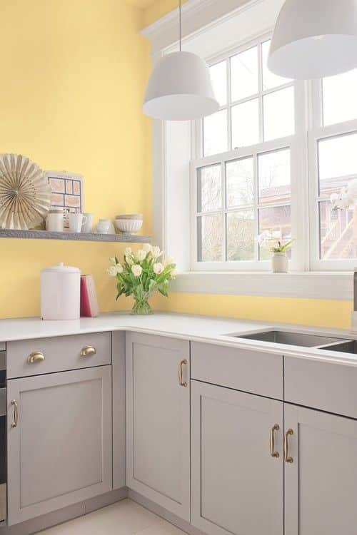 25 πανέμορφες ιδέες διακόσμησης γκρί και κίτρινης κουζίνας