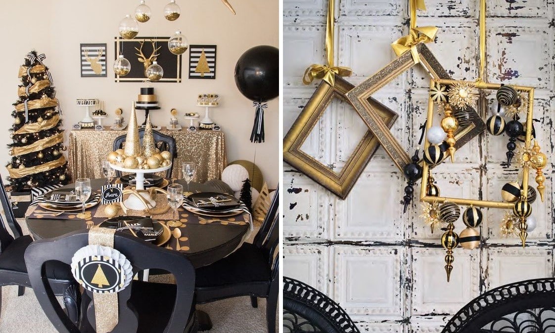 23 εντυπωσιακές ιδέες χριστουγεννιάτικης διακόσμησης σε μαύρο και χρυσό