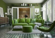 25 πανέμορφες ιδέες για να διακοσμήσετε το σαλόνι σας με πράσινο καναπέ